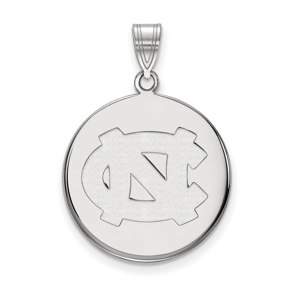 14k White Gold North Carolina Large Disc Pendant