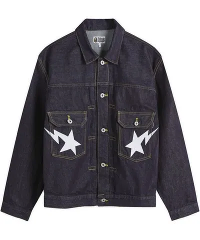 A Bathing Ape Men's Sta Denim Type-02 Jacket