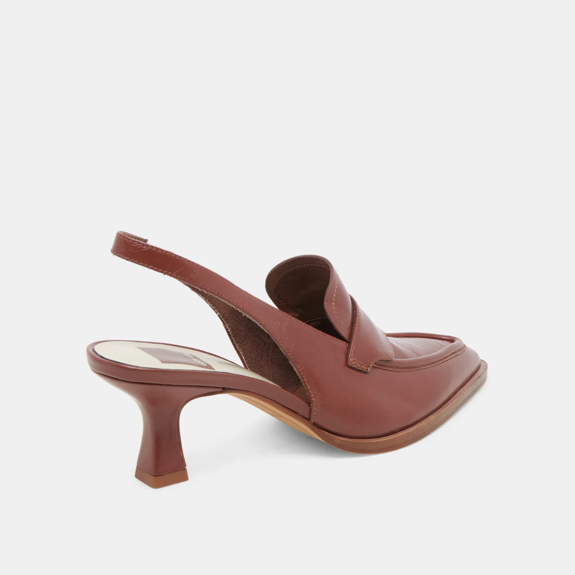 ADELE HEELS BROWN CRINKLE PATENT LEATHER