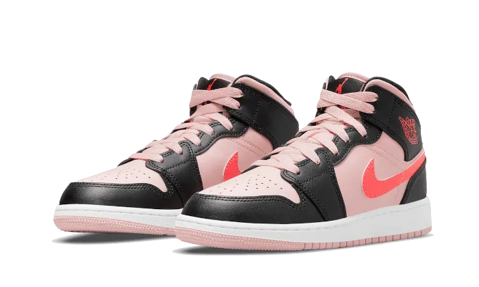 Air Jordan 1 Mid Black Pink Crimson