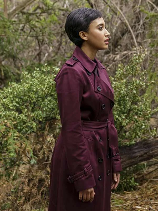 Andy Allo Upload Maroon Trench Coat