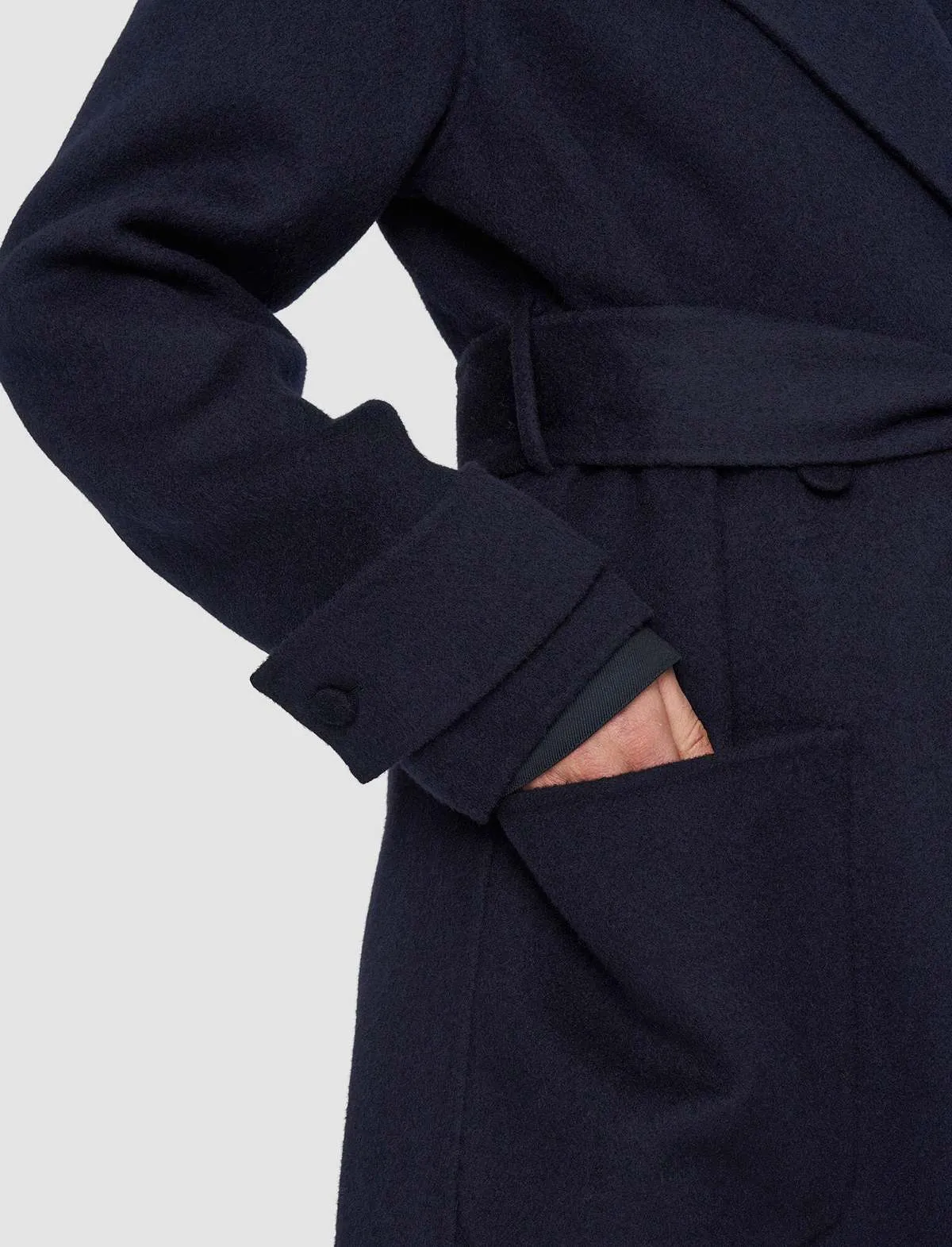 Arline Double Face Cashmere Coat - Navy