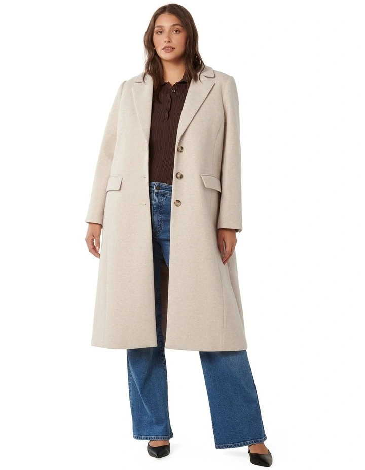 Arlo Single Breasted Coat in Beige