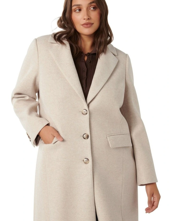 Arlo Single Breasted Coat in Beige