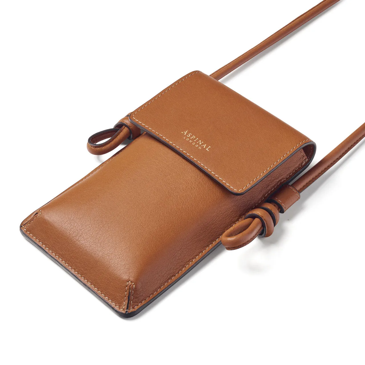 ASPINAL OF LONDON ONLINE EXCLUSIVE Ella Smooth Leather Crossbody Phone Pouch - Tan