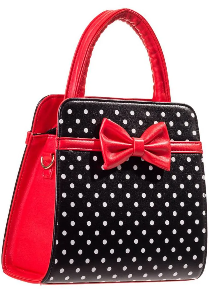 Banned Carla Polkadot Purse Black Color