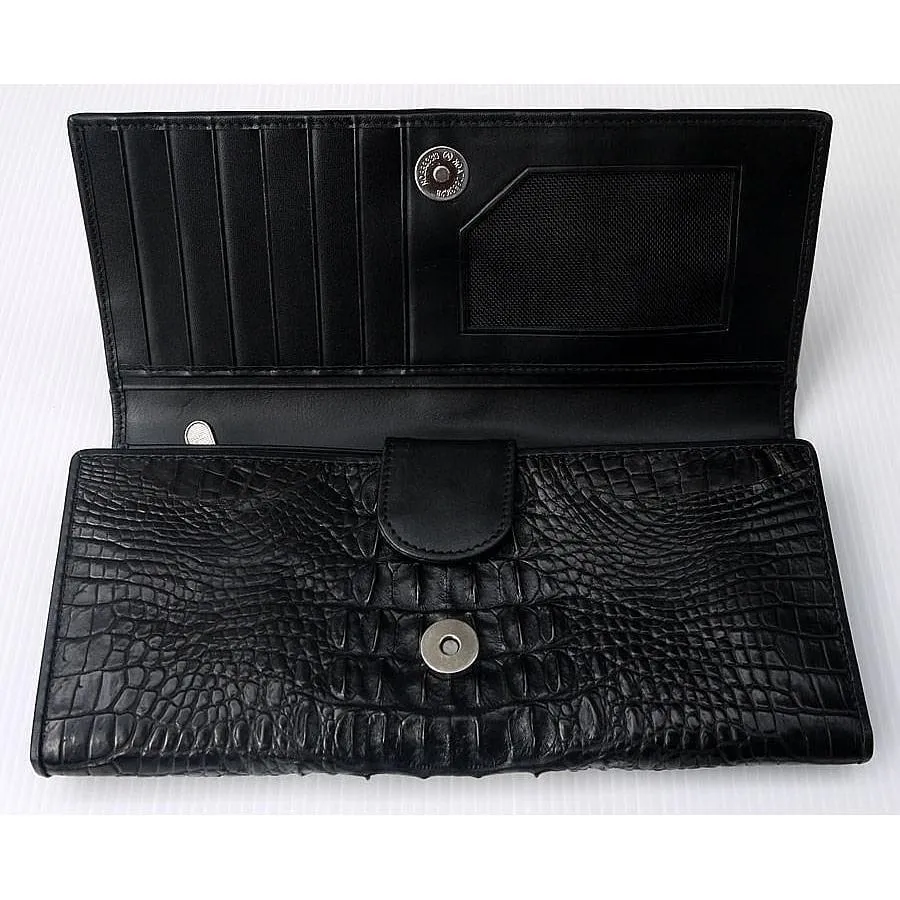 Black Genuine Crocodile Hornback Wallet