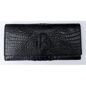 Black Genuine Crocodile Hornback Wallet