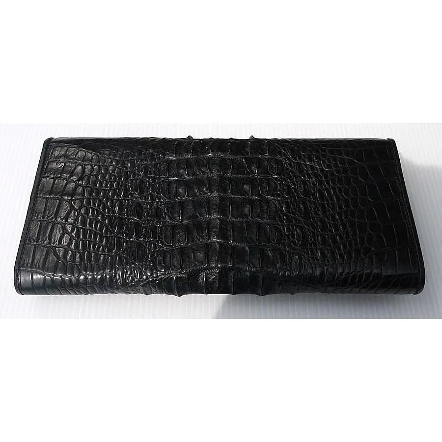 Black Genuine Crocodile Hornback Wallet