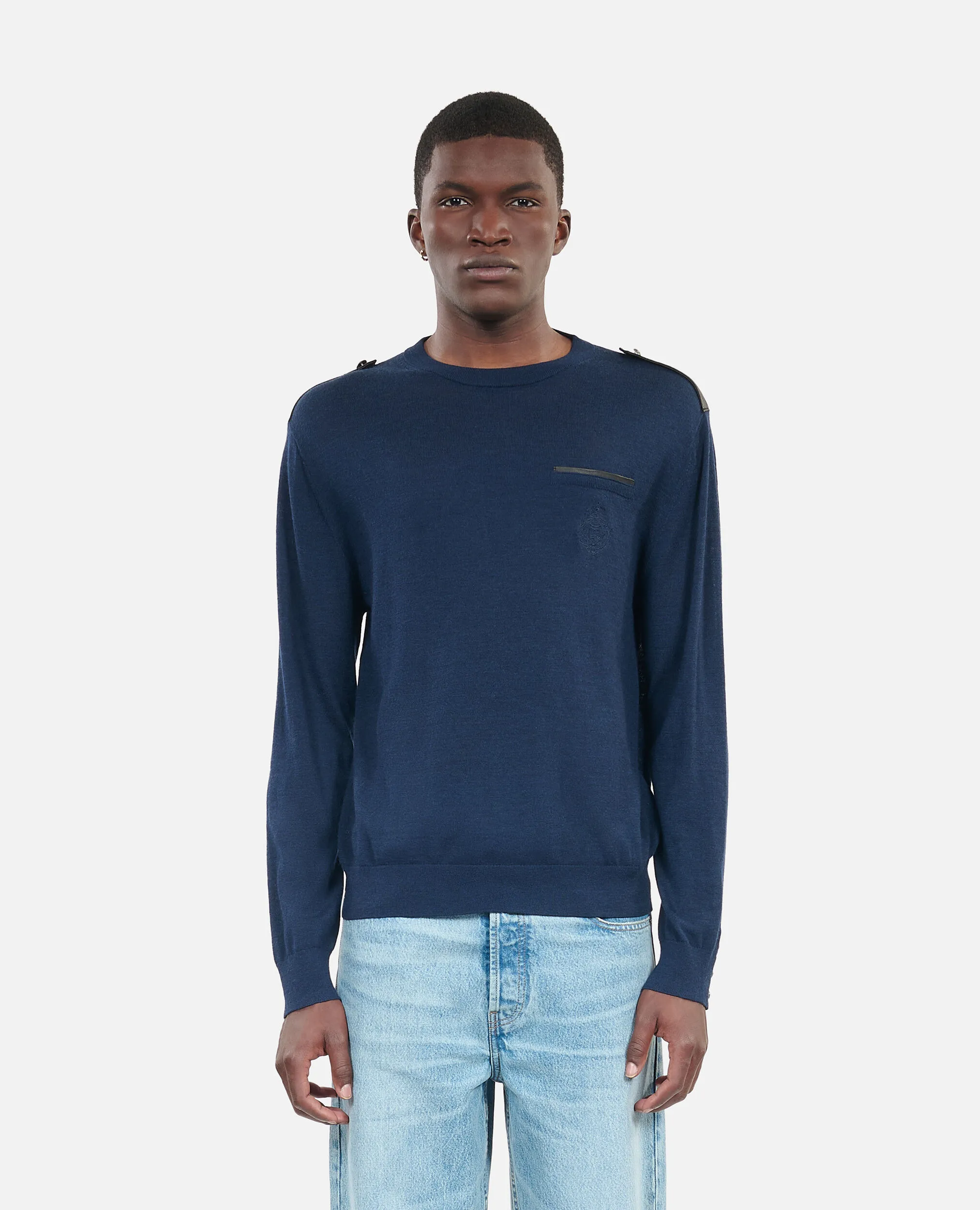 Blue merino wool sweater