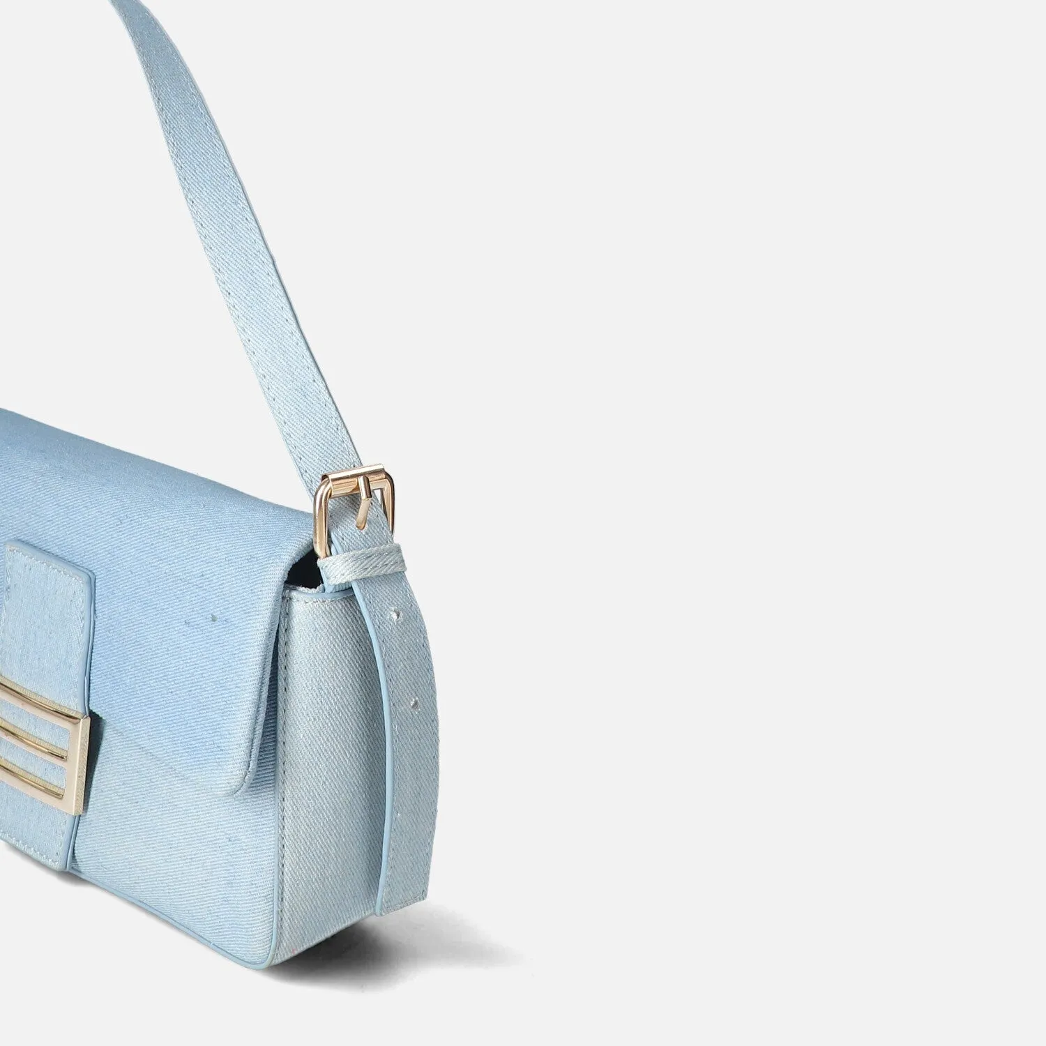 Bolsa Baguette denim claro