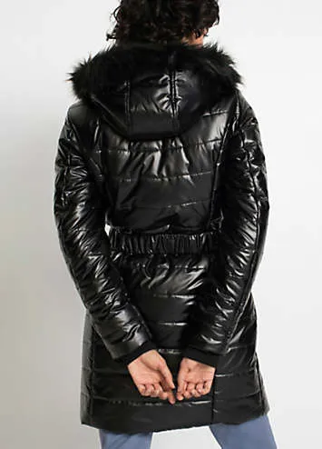 bonprix Glossy Belted Winter Coat | Grattan