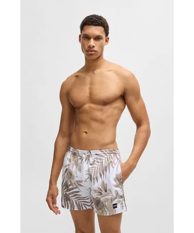 Boss Fully lined swim shorts with seasonal print