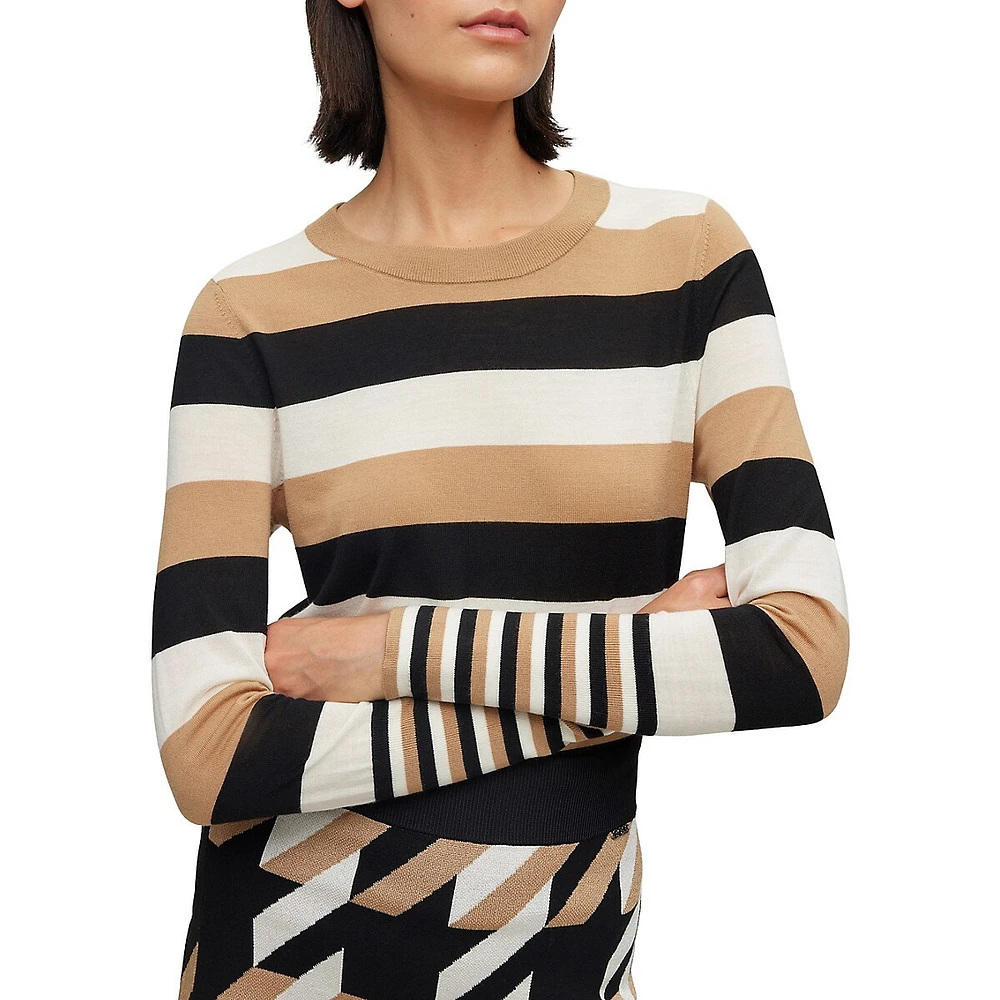 BOSS Striped Wool Sweater