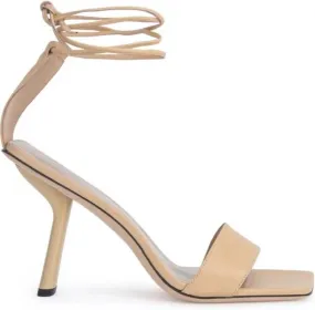 BY FAR Devon 100mm leather sandals Neutrals