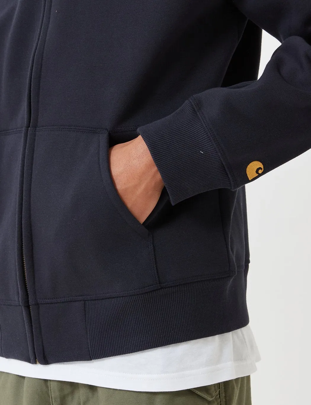 Carhartt-WIP Chase Hooded Zip Jacket - Dark Navy Blue