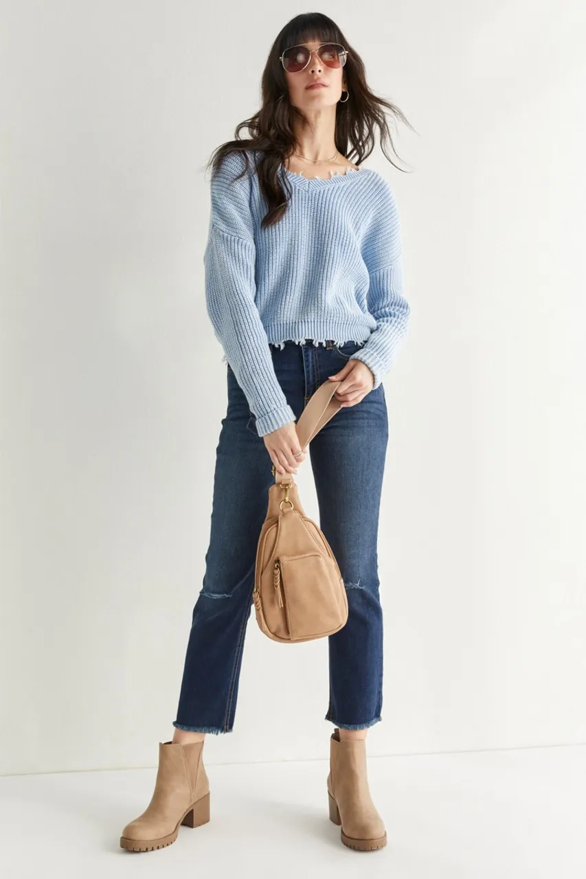 Carla Ripped Hem Sweater 