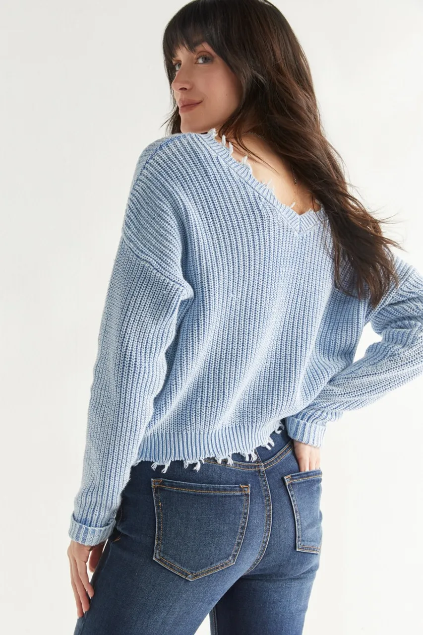 Carla Ripped Hem Sweater 