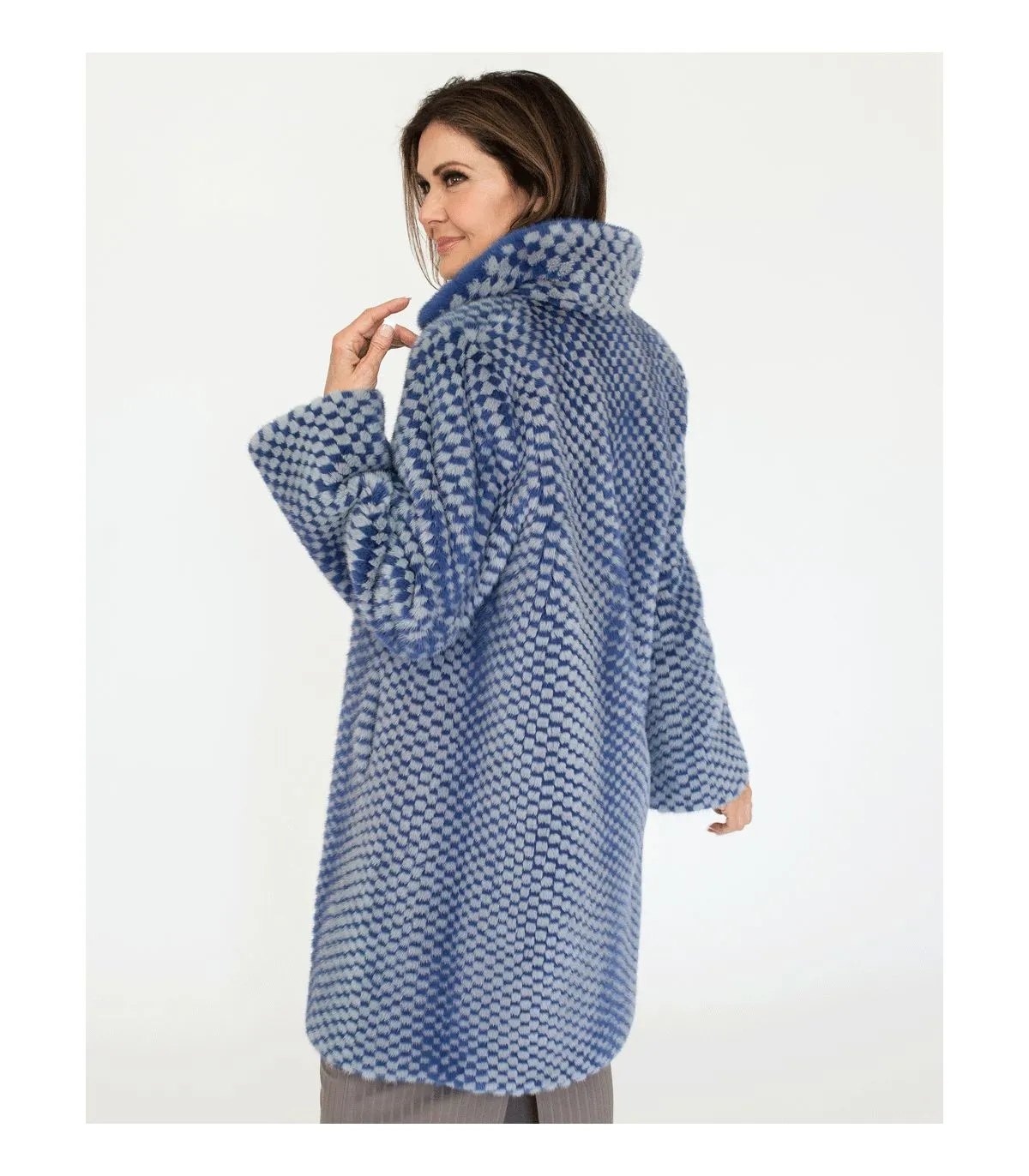 Checkered Mink Fur Coat at FurSource.com