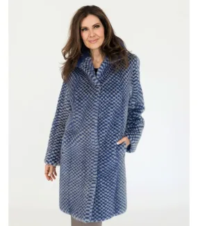 Checkered Mink Fur Coat at FurSource.com