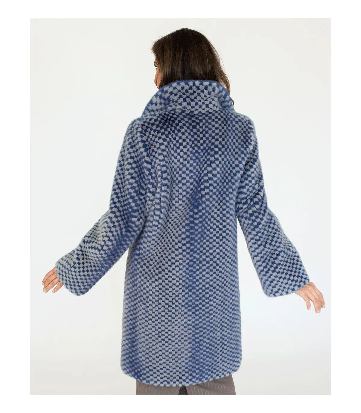 Checkered Mink Fur Coat at FurSource.com