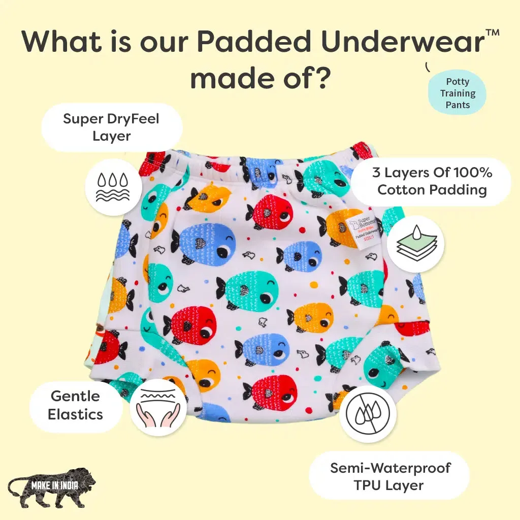 Choose Size and Print for 3 Padded Underwear