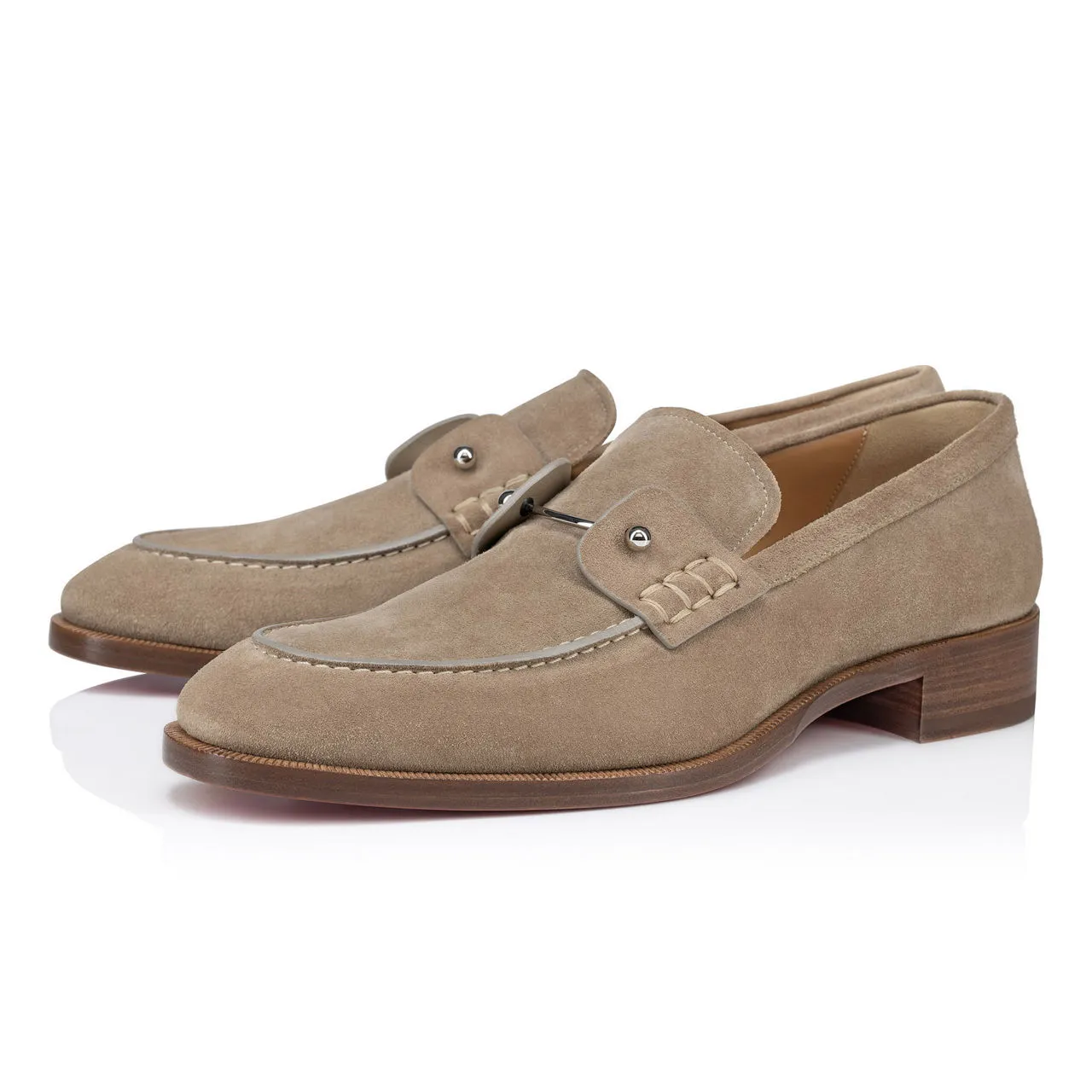 CHRISTIAN LOUBOUTIN Chambelimoc Leather Loafers - Beige