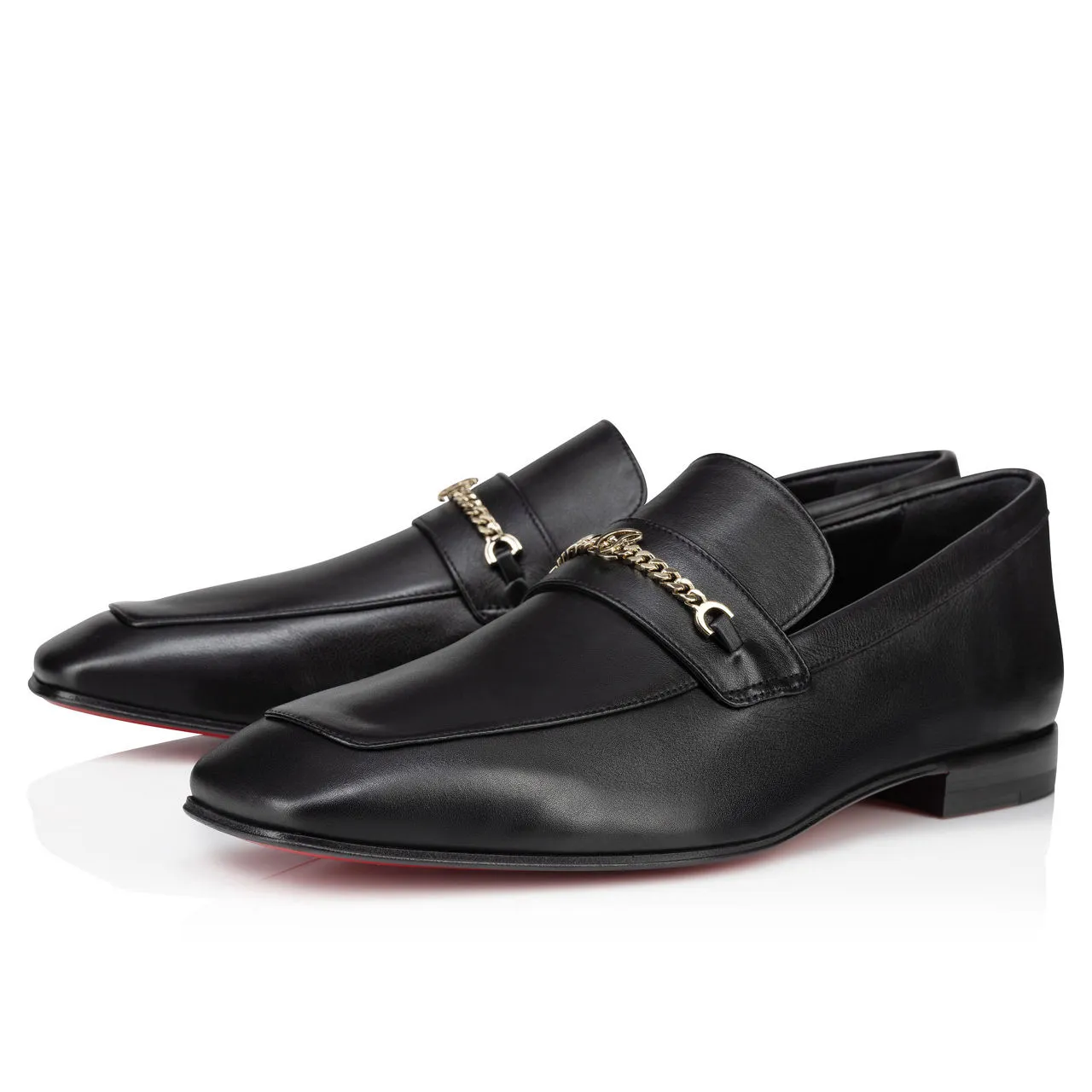 CHRISTIAN LOUBOUTIN MJ Moc Leather Loafers - Red