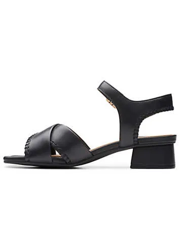 Clarks Black Leather Serina35 Cross Sandals | Grattan