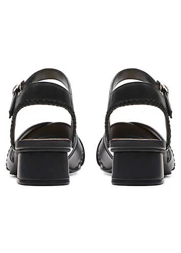 Clarks Black Leather Serina35 Cross Sandals | Grattan