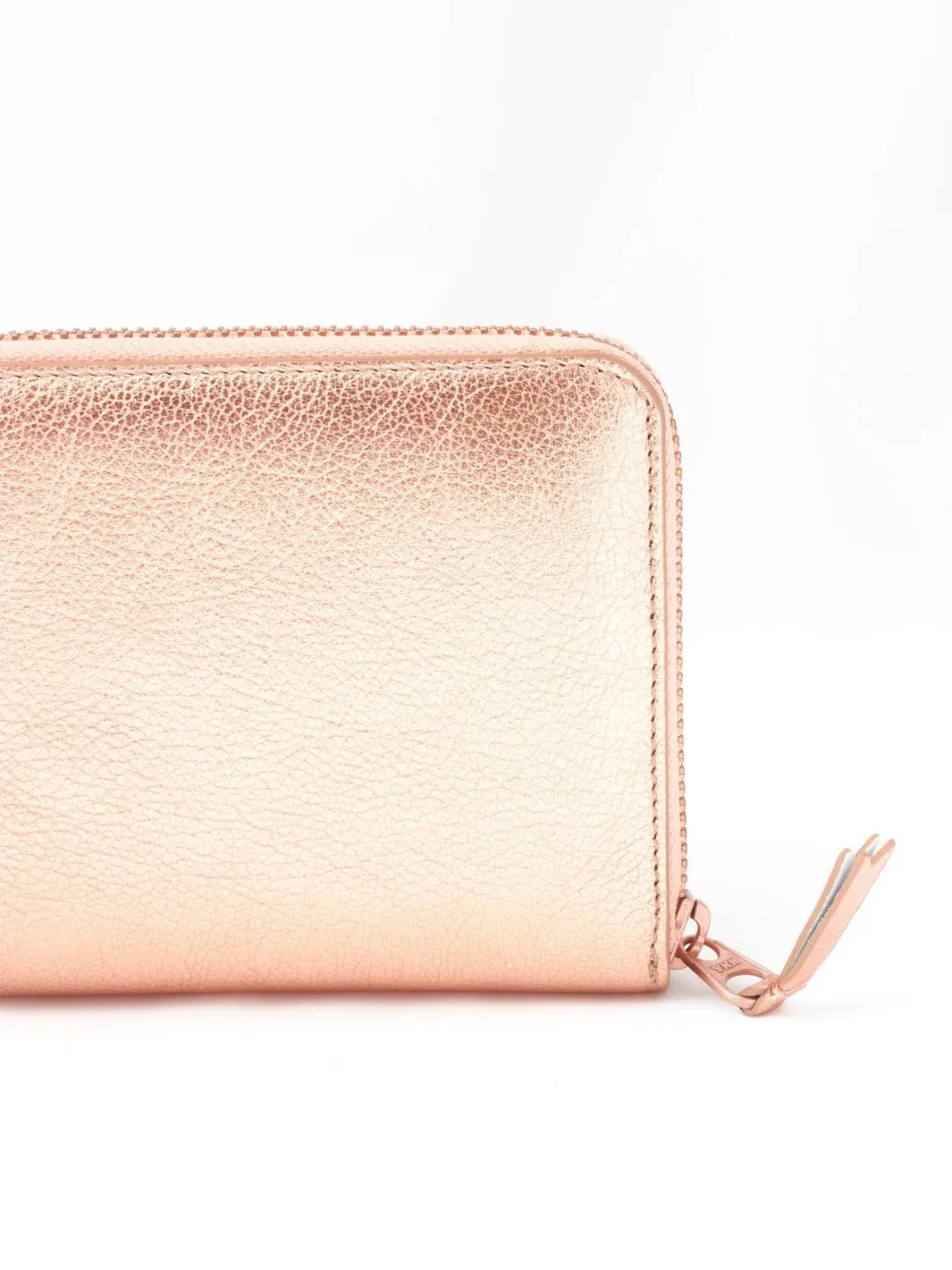 Comme des Garons rose gold leather wallet, 2010