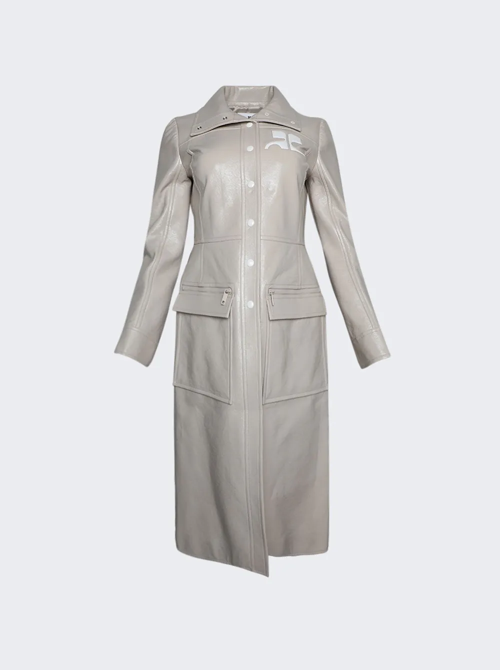 Courrèges   Vinyl Trench Coat Mastic Grey 