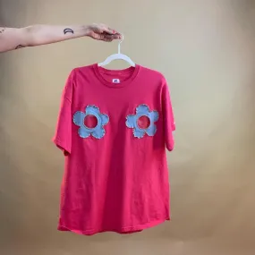 Custom vinyl scrap flower tee