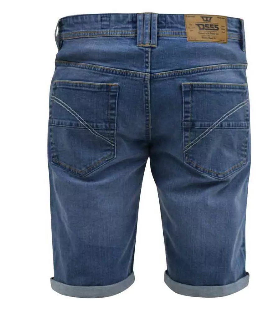 D555 Big Mens Blue Stretch Denim Shorts (SUFFOLK)