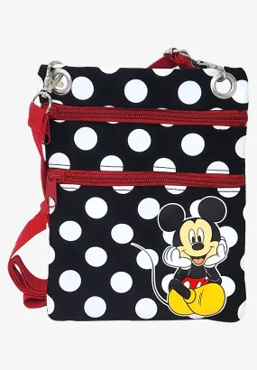 Disney Mickey & Minnie Mouse Passport Bag All-Over Print Travel Crossbody Purse Passport Bag