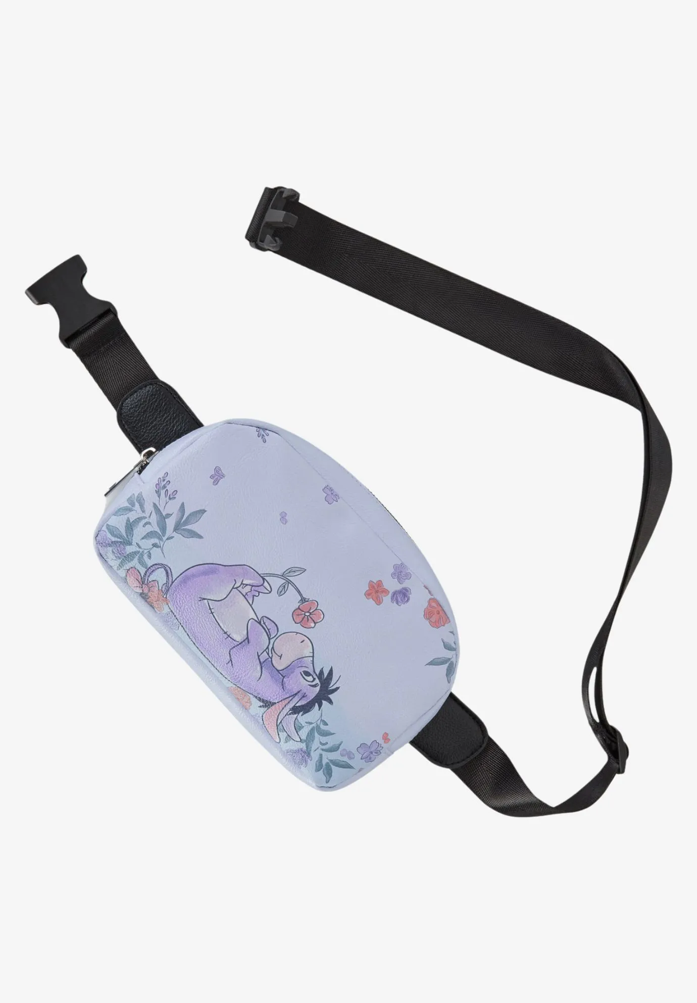 Disney Winnie The Pooh Eeyore Belt Bag Crossbody Zippered Floral Faux Leather