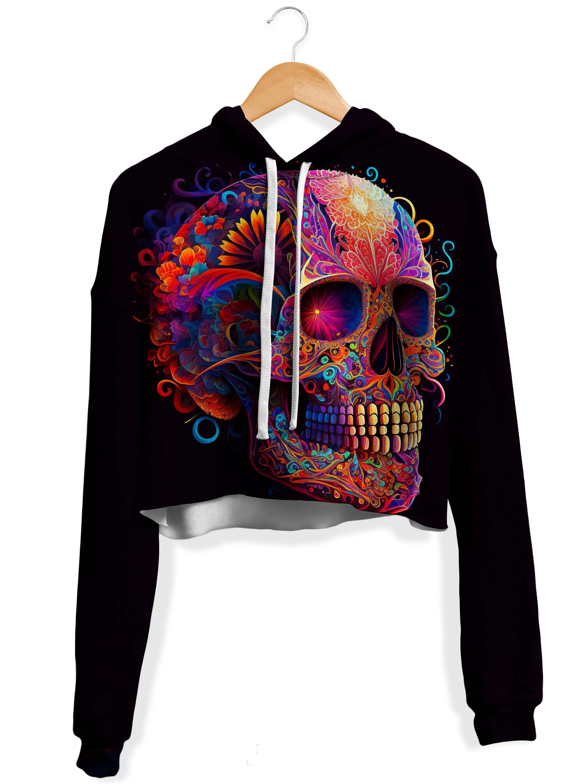 DOTD Skull Fleece Crop Hoodie