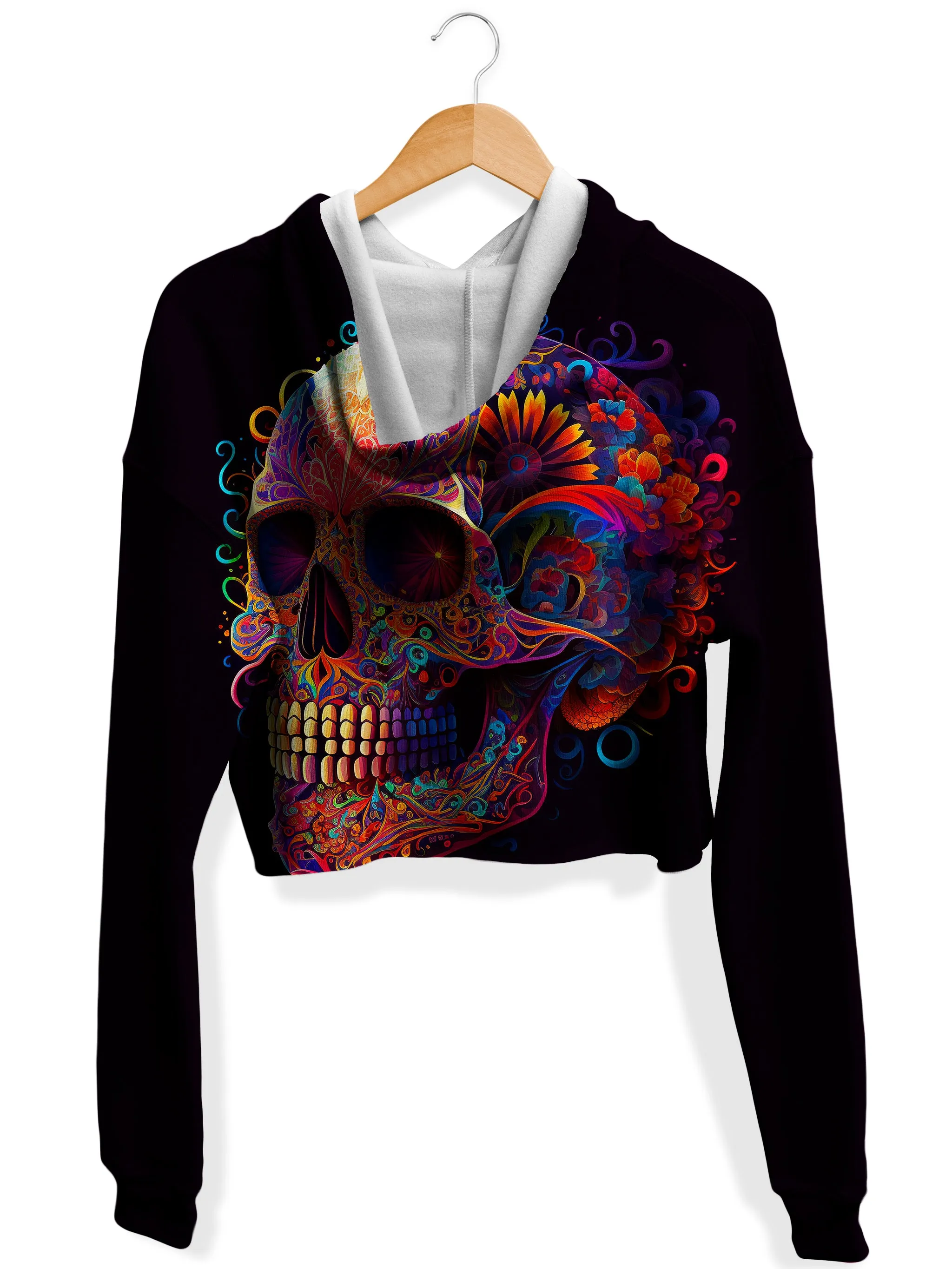 DOTD Skull Fleece Crop Hoodie