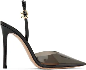 Gianvito Rossi Black Ribbon D'Orsay 85 Heels