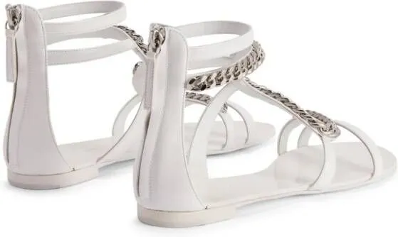 Giuseppe Zanotti Samantha chain-link leather sandals White