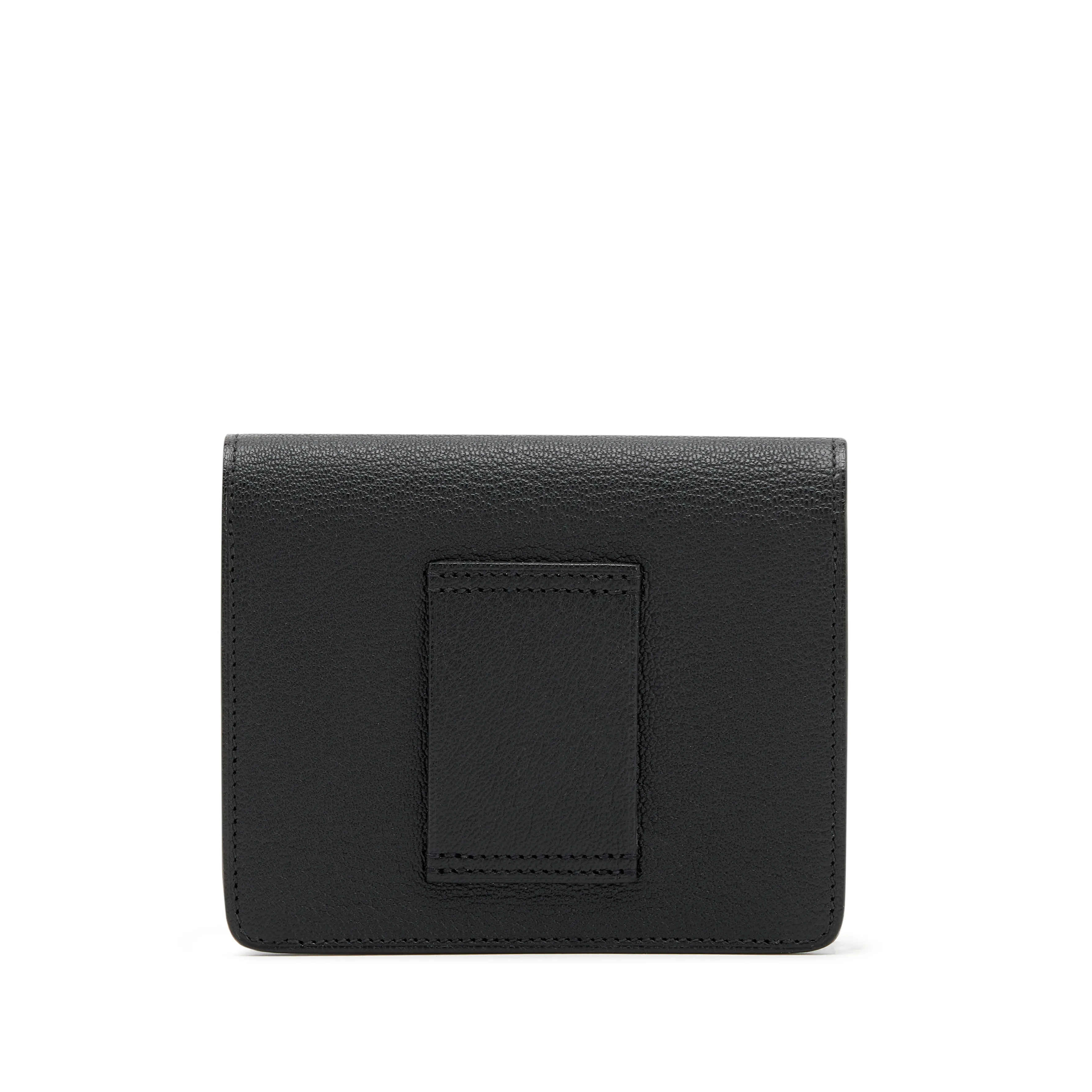 Hermès Black Chèvre Mysore Roulis Slim Wallet Palladium Hardware, 2023