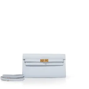 Hermès Bleu Brume Epsom Kelly-To-Go Wallet Gold Hardware, 2020