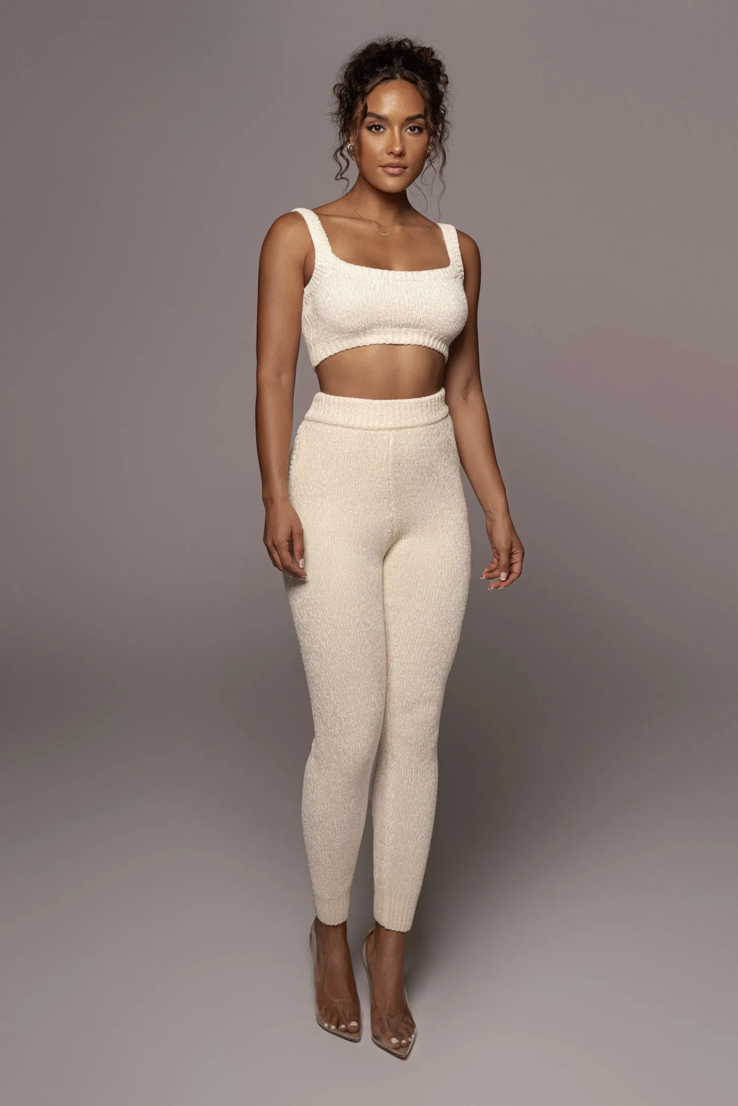 Ivory Gemma Crop Chenille Top