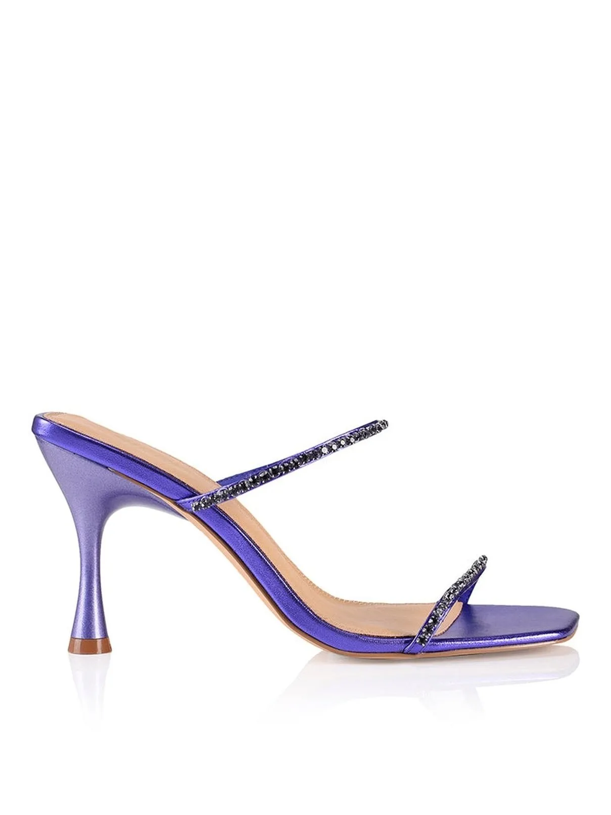 Izzy Diamante Stiletto Heels - Purple Metallic Leather