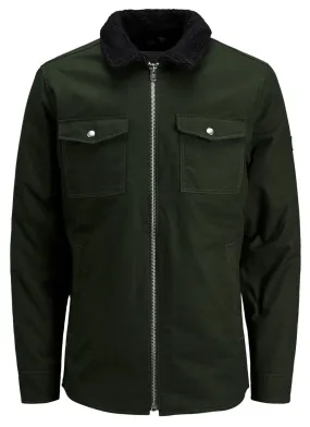 Jack & Jones Core Tan Sherpa Collar Worker Jacket Rosin