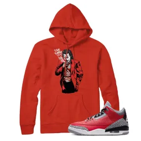 Jordan 3 Red Cement Clout Clown Hoodie