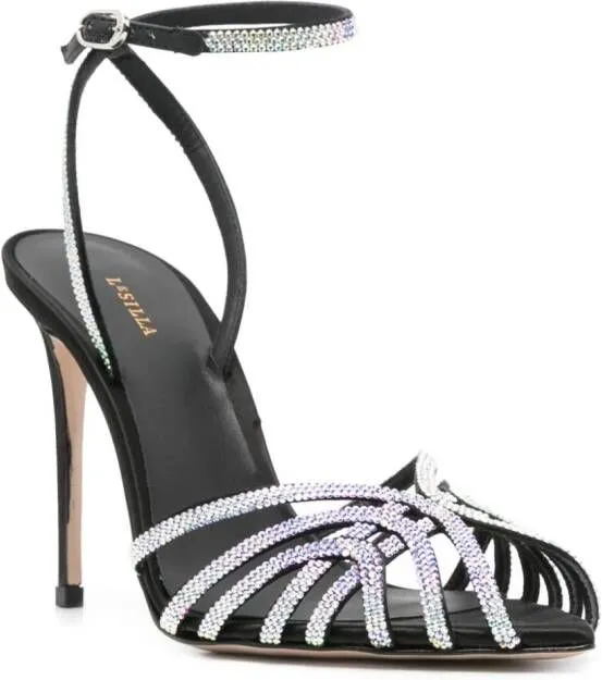 Le Silla Embrace 105mm crystal-embellished sandals Black