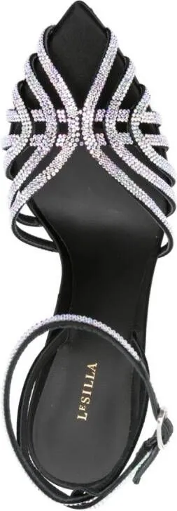 Le Silla Embrace 105mm crystal-embellished sandals Black