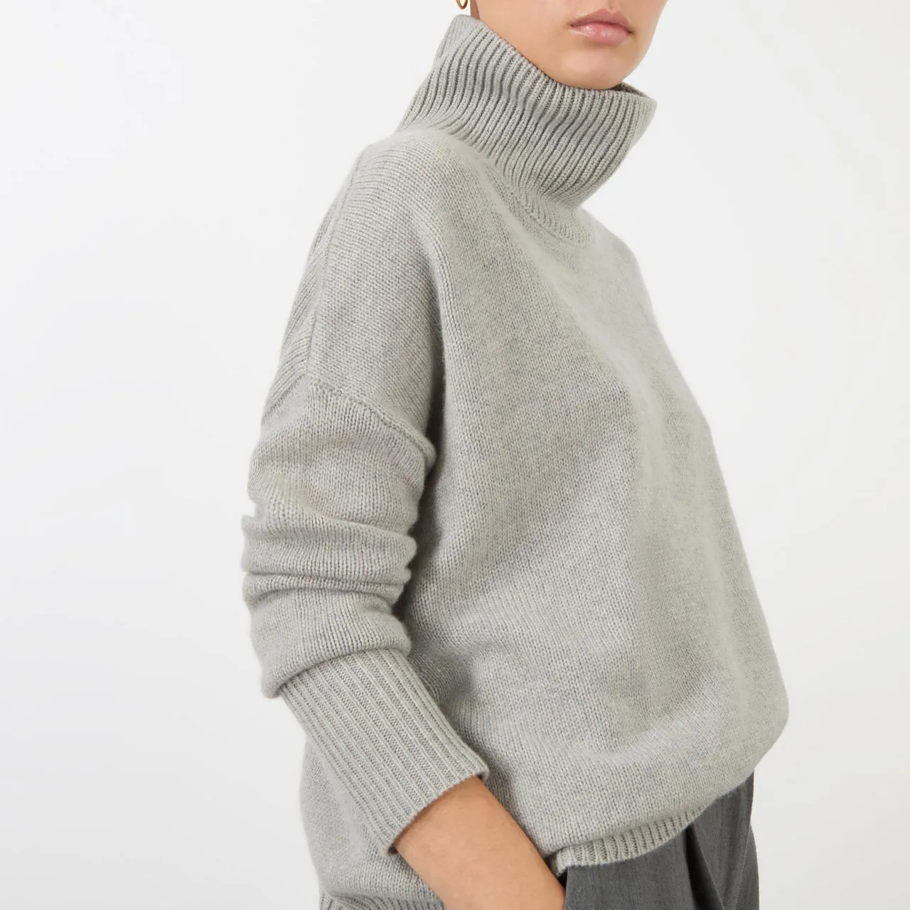 LISA YANG Heidi Turtleneck Sweater - Grey