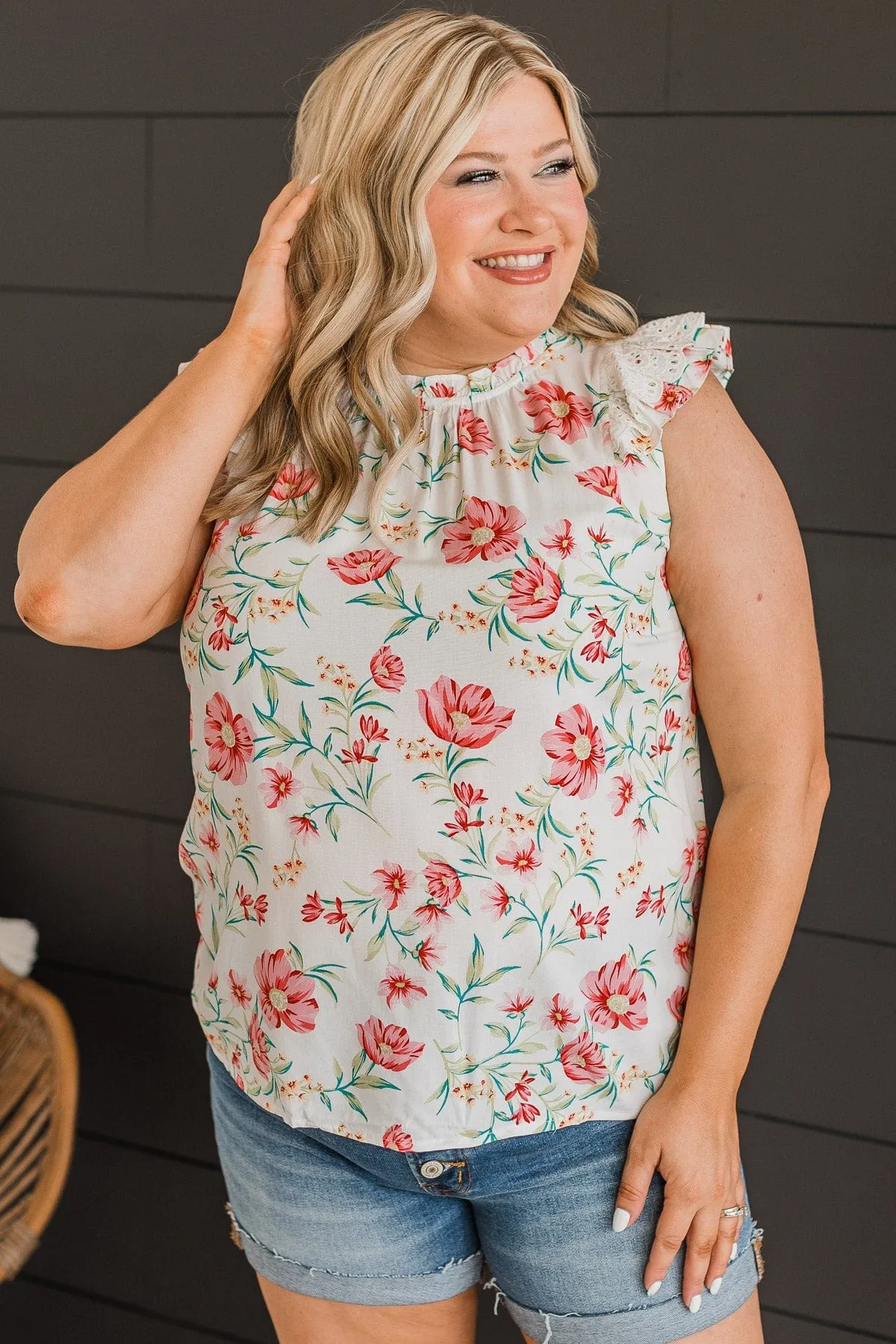 Living For This Floral Blouse- Ivory